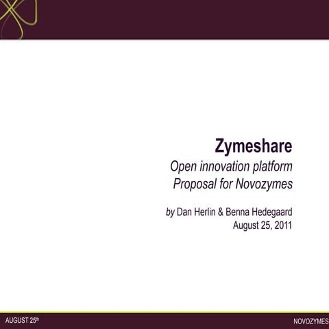 Zymeshare open innovation platform proposal