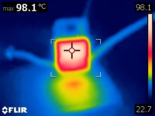 Thermal Image of LM7805 Under Load without a heatsink