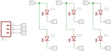 Charlieplexing 6 LEDs