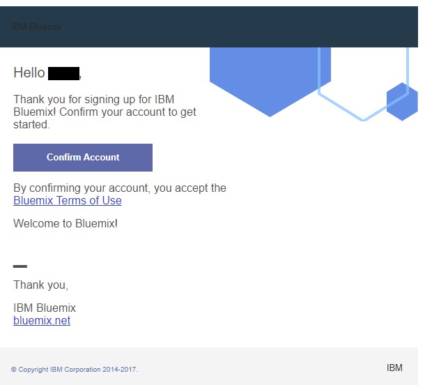 confirmation email