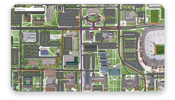Campus map with specific locations