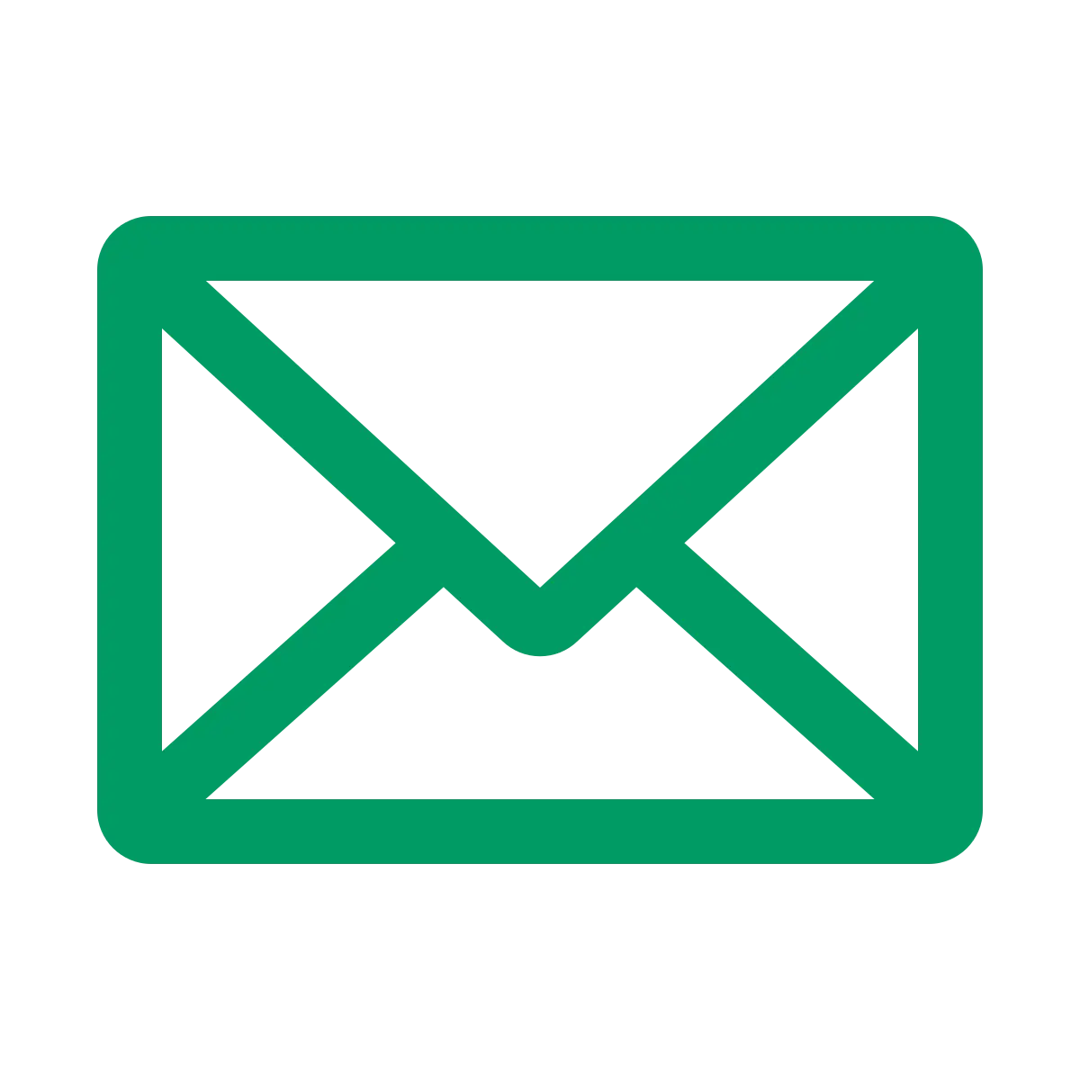 Email symbol in green color