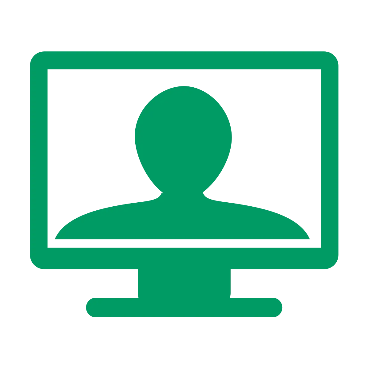 Person on a computer screen