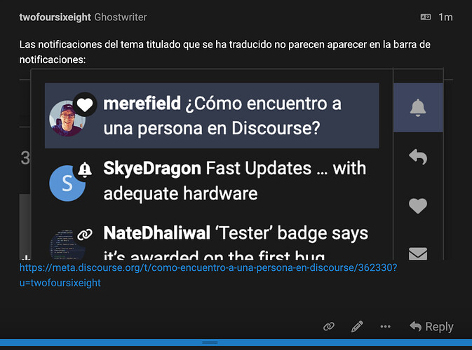 The image shows a Discord thread discussing the issue of undelivered topic notifications. (Captioned by AI)