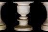 A Rubin vase optical illusion: a vase which also forms a face