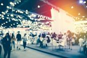 People attending a large event