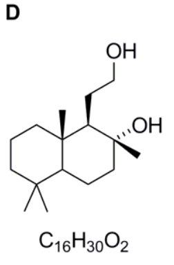 A diagram illustrating the structure of an unnamed compound D