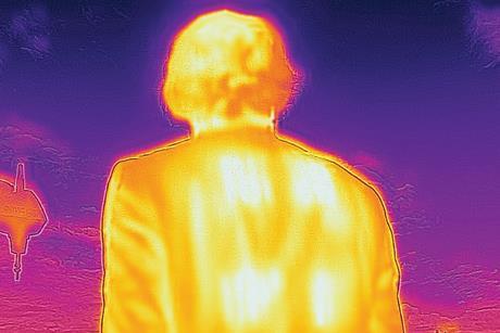 An image showing a heatmap of a person in a jacket