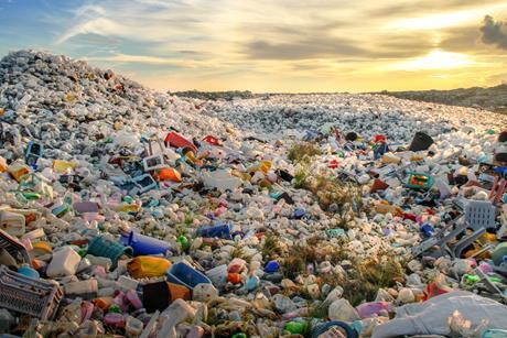 Mountains of waste plastic