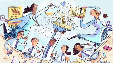 A cartoon of a school breakfast club