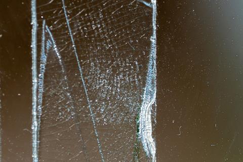 A finger print with residue lifted using sticky tape