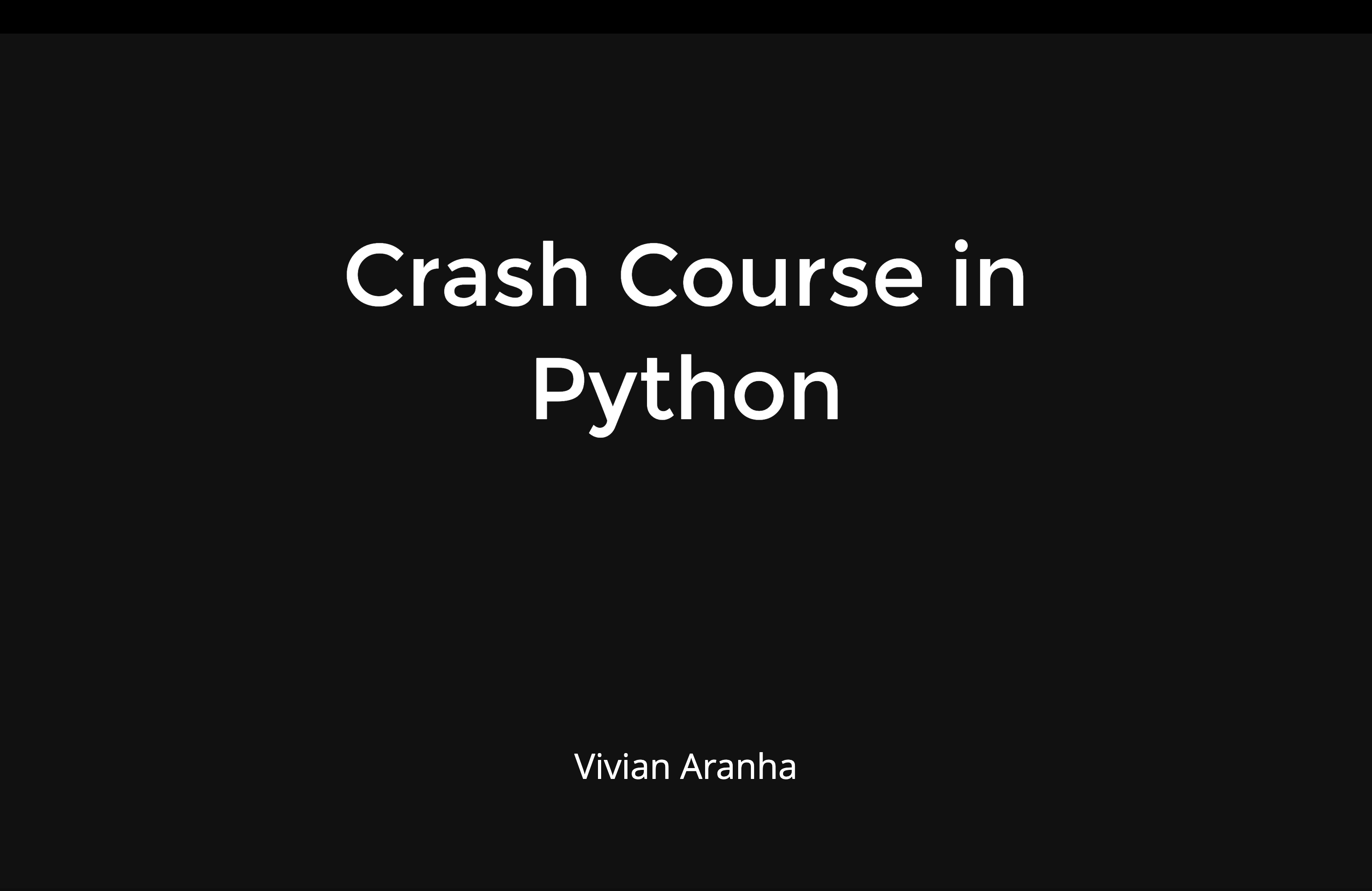 Python Programming Crash Course