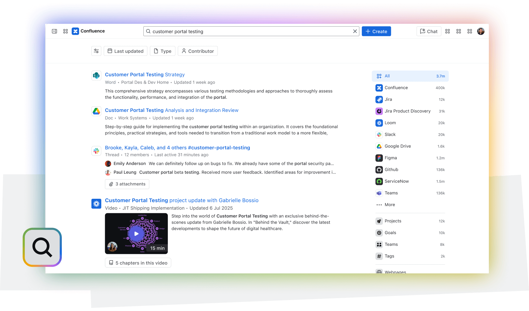 search tab rovo