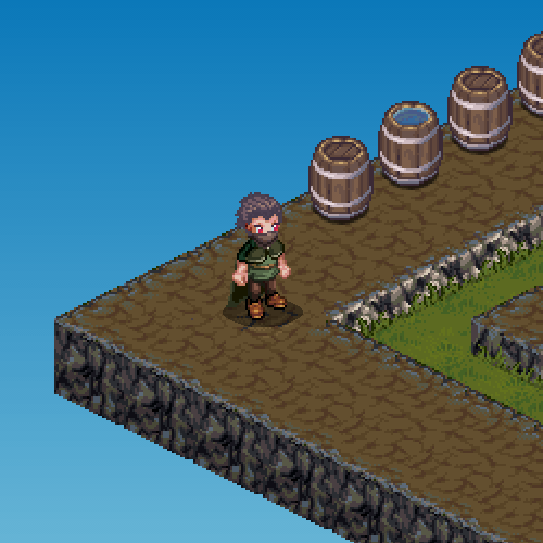 A unit going from standing to hovering and back, all with a proper shadow size.