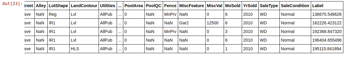 Predicting on the Test set