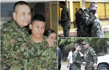 Los soldados ya fueron recibidos por personal militar y están siendo objeto de valoraciones de salud, informó el Ejército. FOTO: Cortesía Ejército Nacional