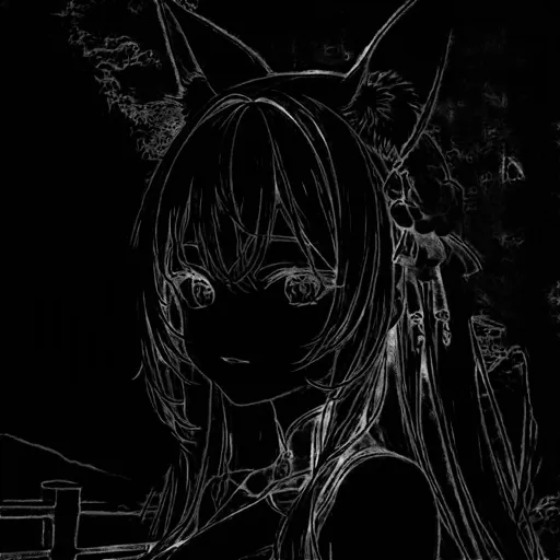 lineart anime抽出イラスト