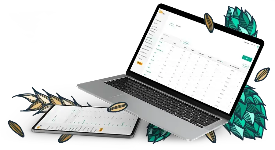 A floating laptop and tablet with Ollie screenshots