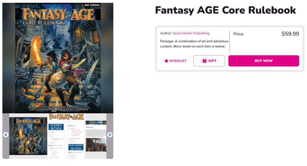 Fantasy AGE Core Rulebook Compendium on Roll20