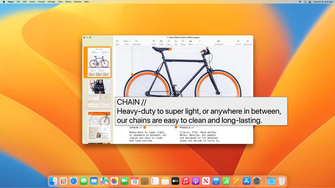 La fonctionnalité « Survol de texte » est active et affiche le texte agrandi dans une nouvelle fenêtre.