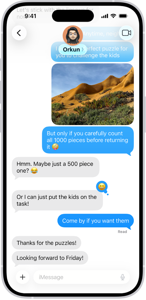 محادثة تستخدم iMessage.