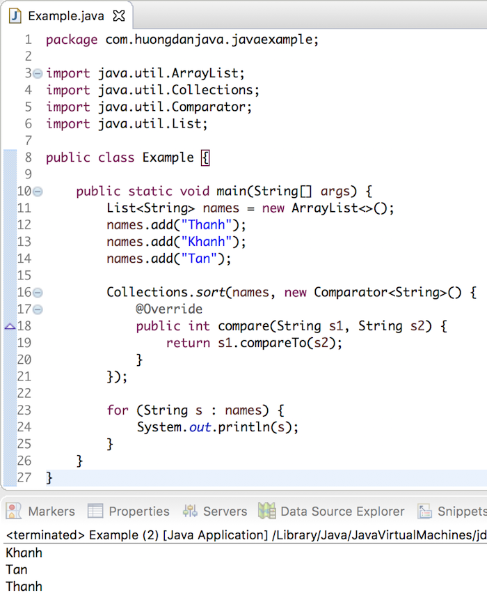 Using Lambda Expression to sort a List in Java