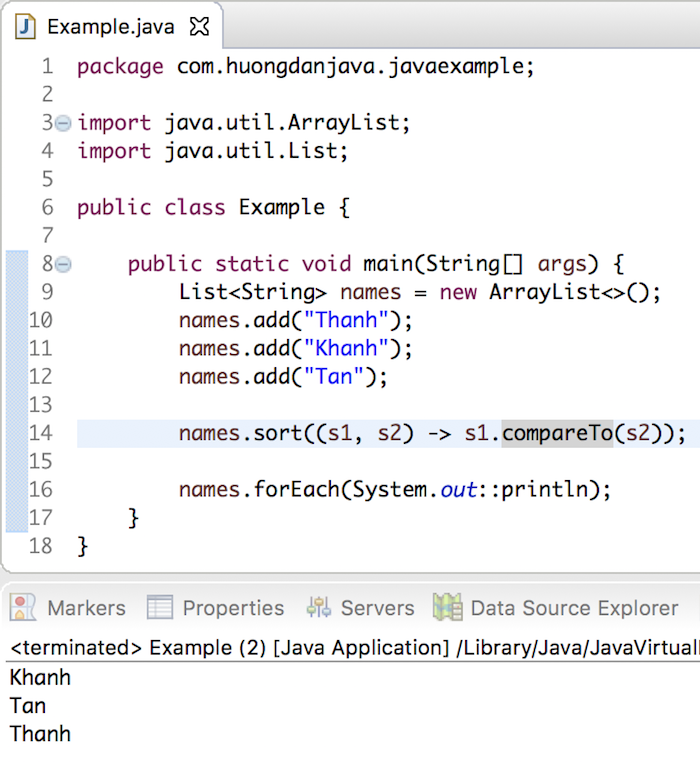 Using Lambda Expression to sort a List in Java
