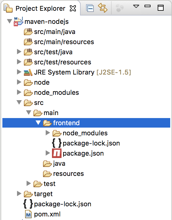 Manage Node.js dependencies with frontend-maven-plugin