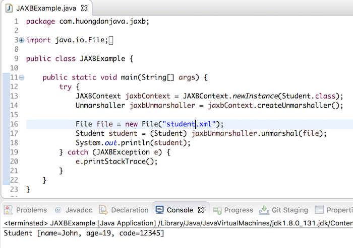 Convert XML file content to Java object using JAXB