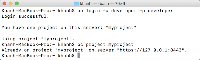 Install OpenShift using Docker and oc tool on macOS