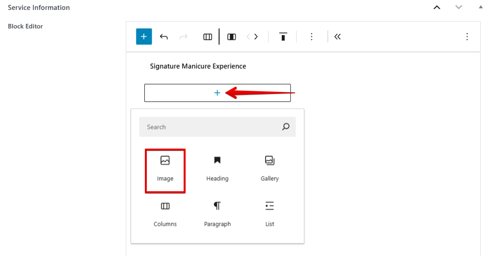 Add block and input data