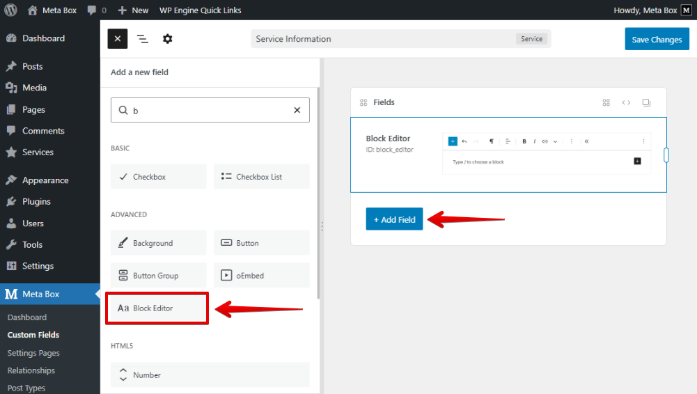 Add a block editor field