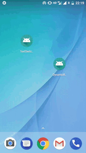 Tutorialwing Kotlin TextSwitcher Output Android TextSwitcher Using Kotlin With Example