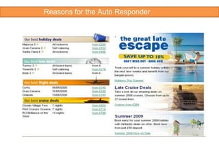 Reasons for the Auto Responder 