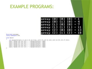 EXAMPLE PROGRAMS:
 
