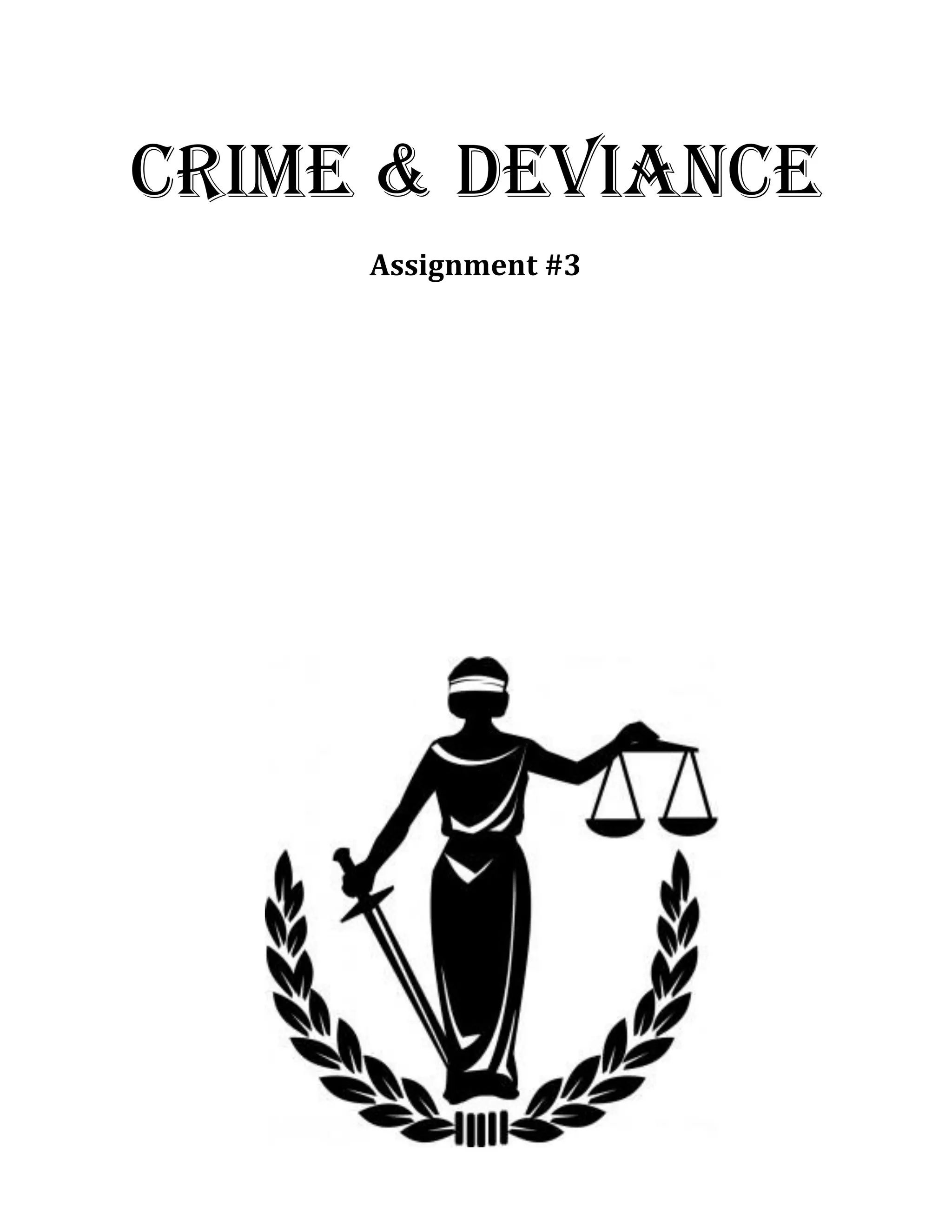 Crime & deviance 
Assignment #3 
 