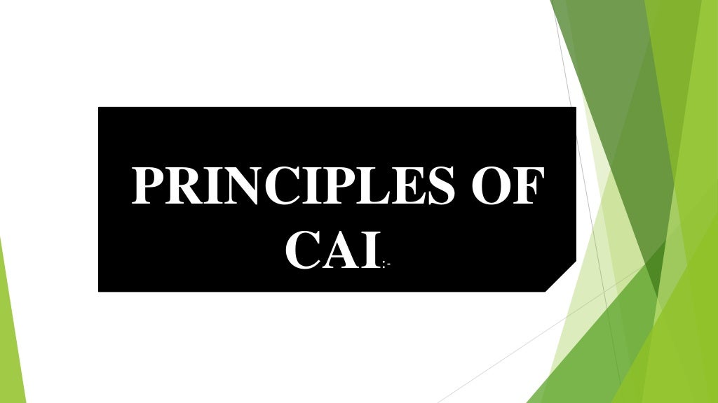 PRINCIPLES OF
CAI:-
 