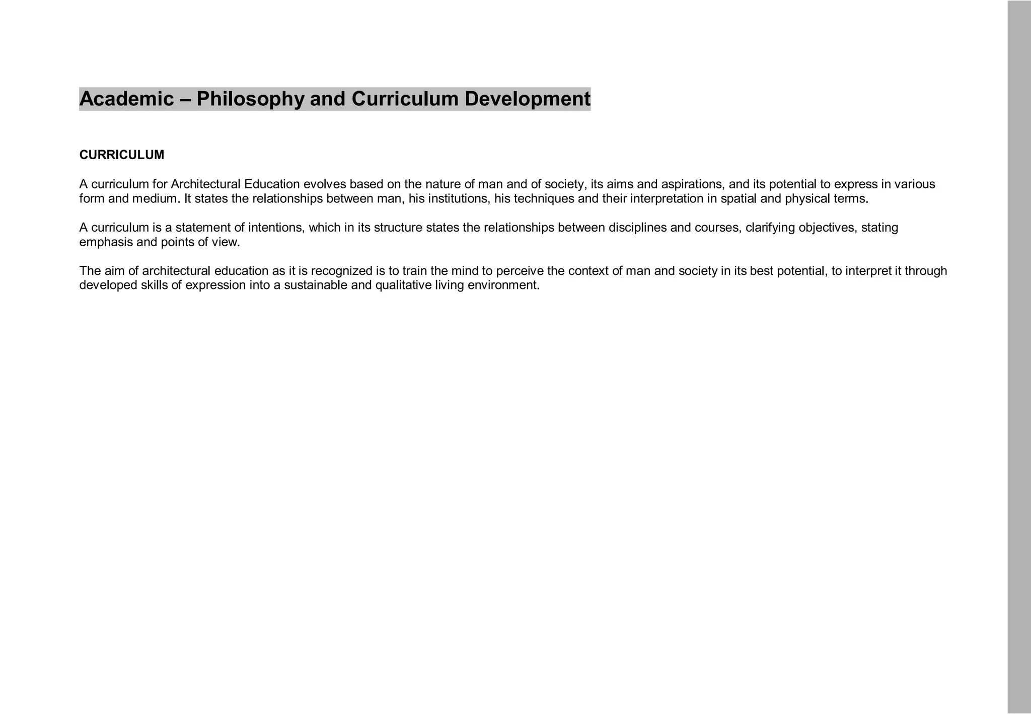 Curriculum
Development
 