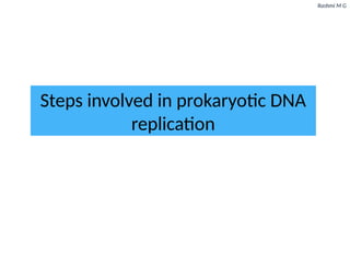Rashmi M G
Steps involved in prokaryotic DNA
replication
 
