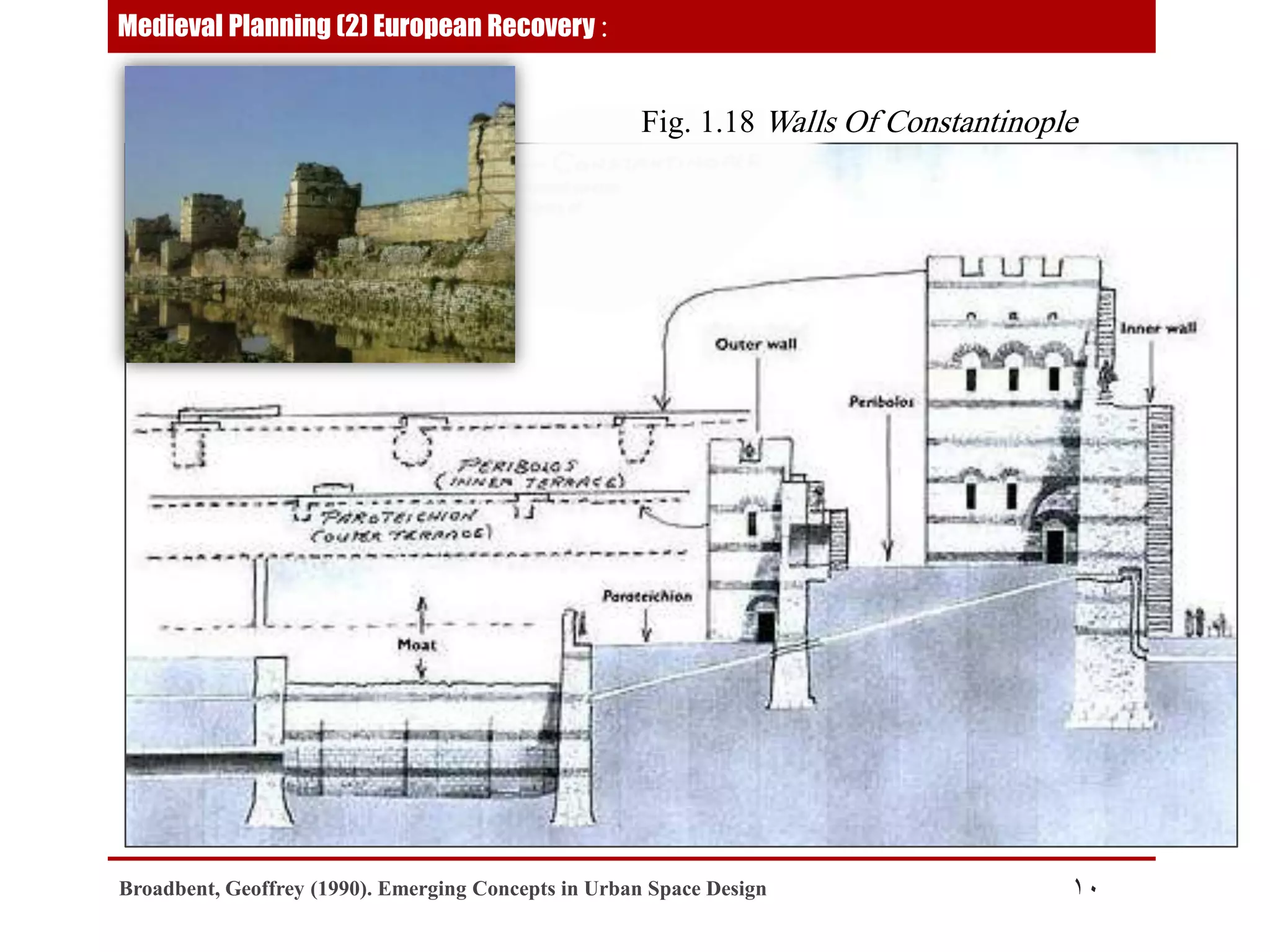 Medieval Planning (2) European Recovery :

Fig. 1.18 Walls Of Constantinople

Broadbent, Geoffrey (1990). Emerging Concepts in Urban Space Design

10

 