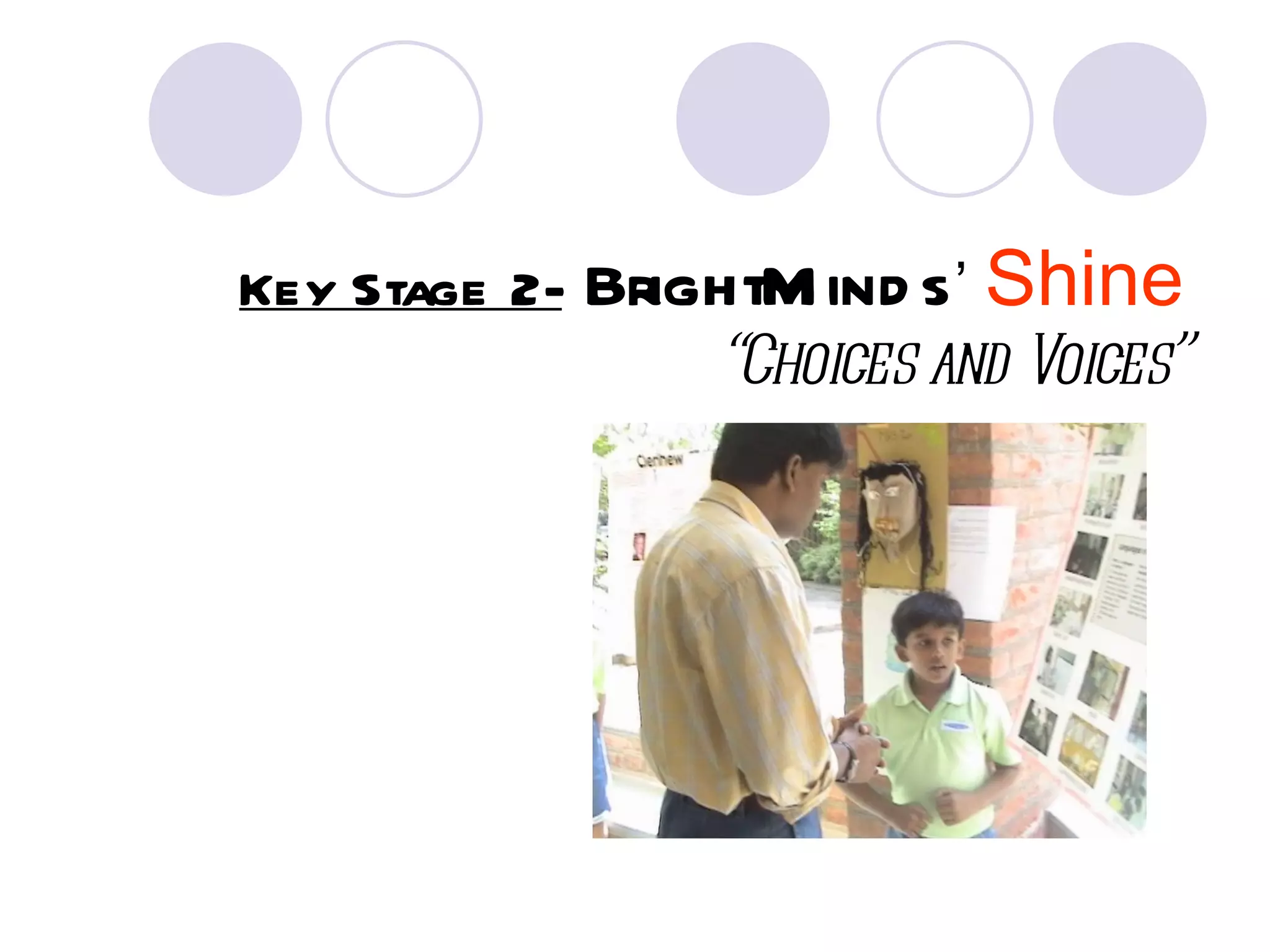 Key Stage 2- BrightM ind s ’ Shine
                 “Choices and Voices”
 