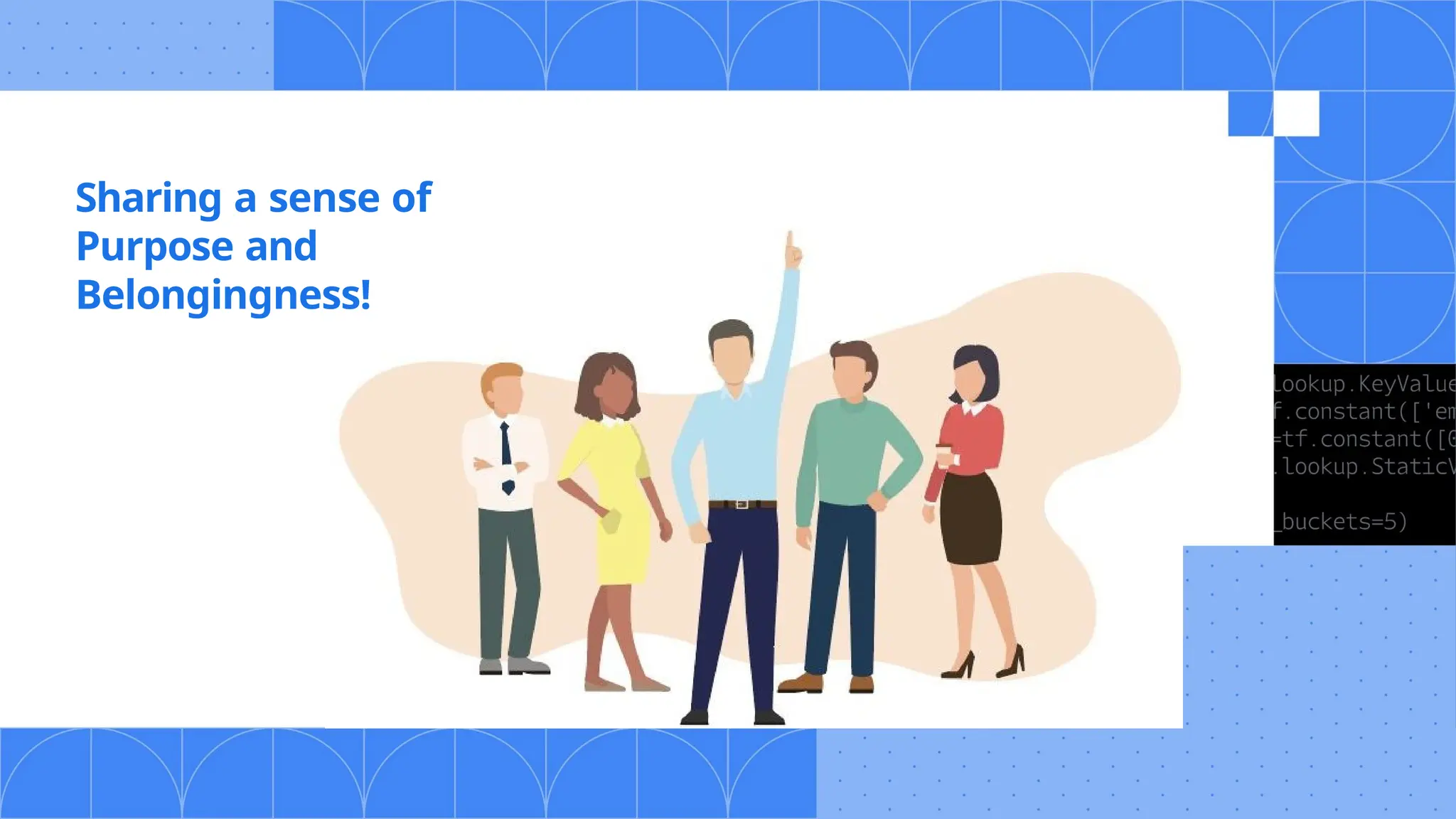 Sharing a sense of
Purpose and
Belongingness!
 