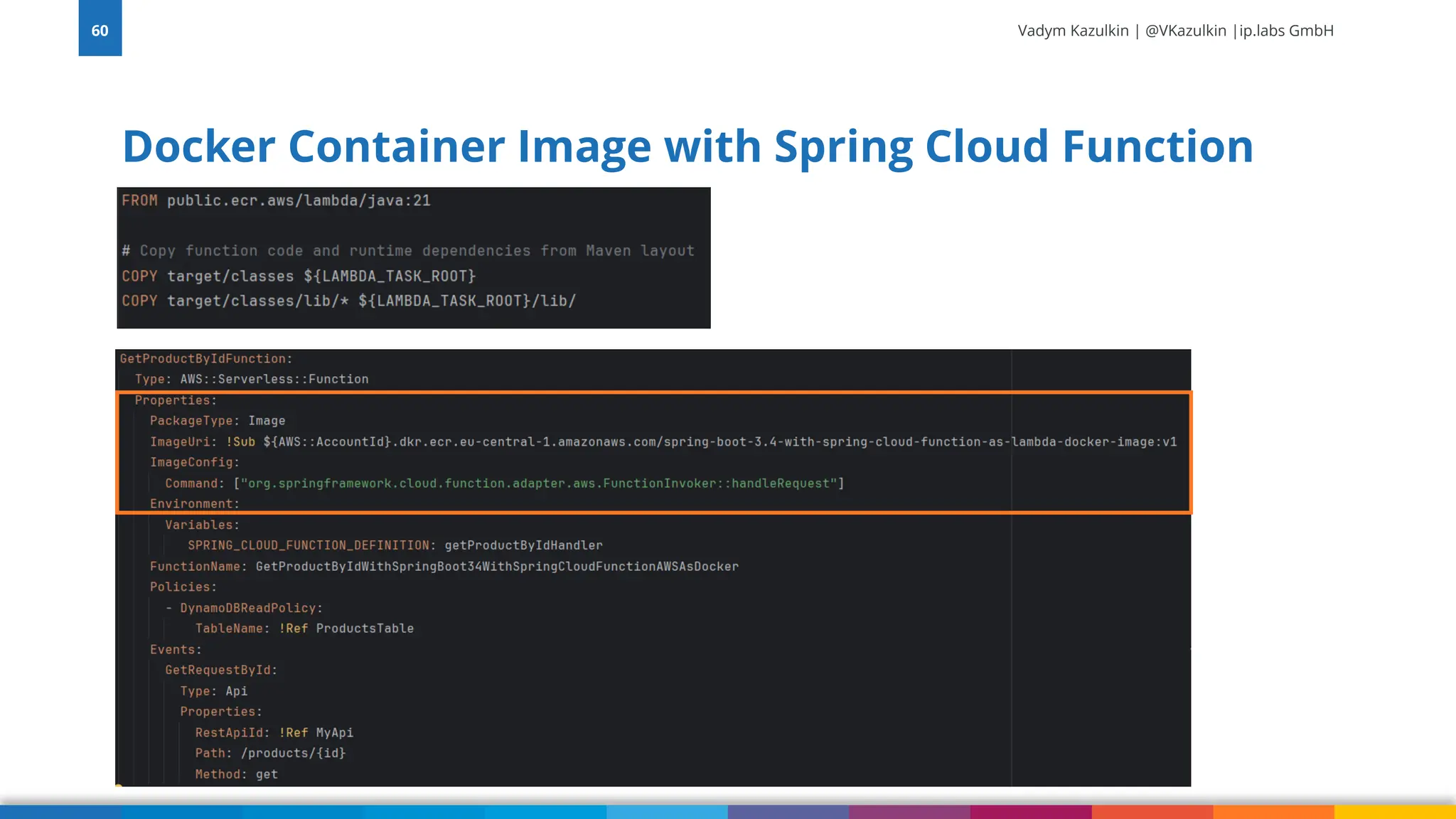 Vadym Kazulkin | @VKazulkin |ip.labs GmbH
Docker Container Image with Spring Cloud Function
60
 