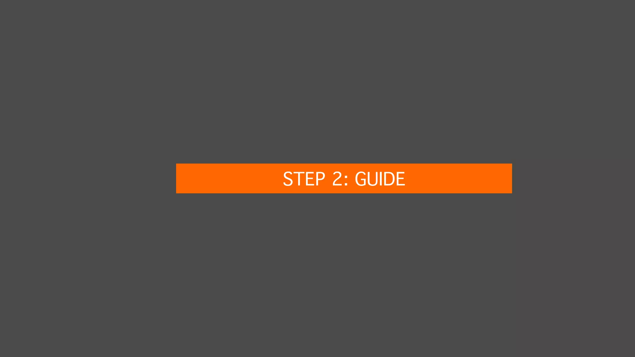 STEP 2: GUIDE
 