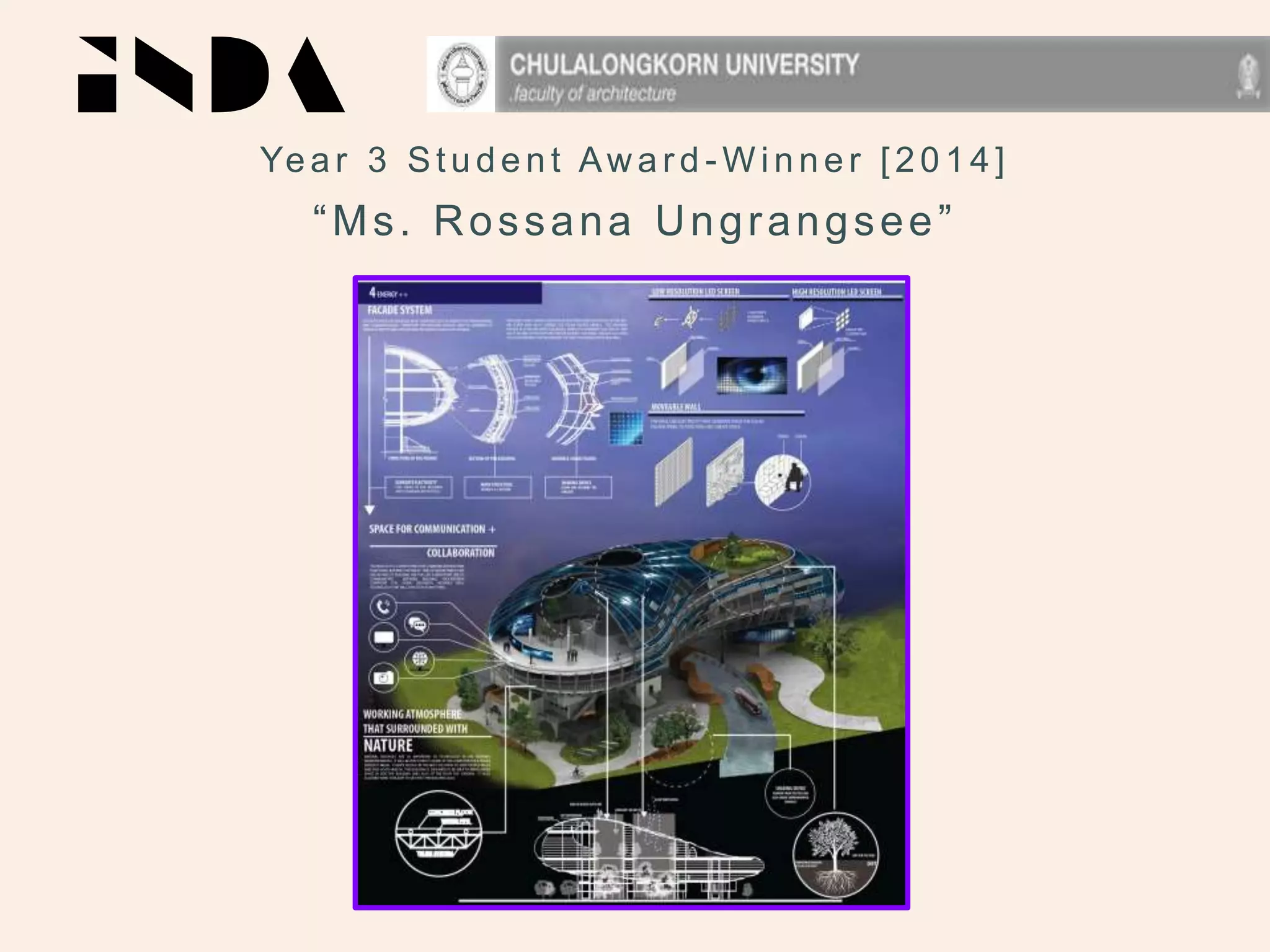 Year 3 Student Aw ar d - W inner [2014]
“Ms. Rossana Ungrangsee”
 