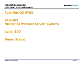 Monitoring Windows Server Systems Demo Script