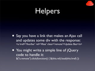 jQuery Presentation to Rails Developers