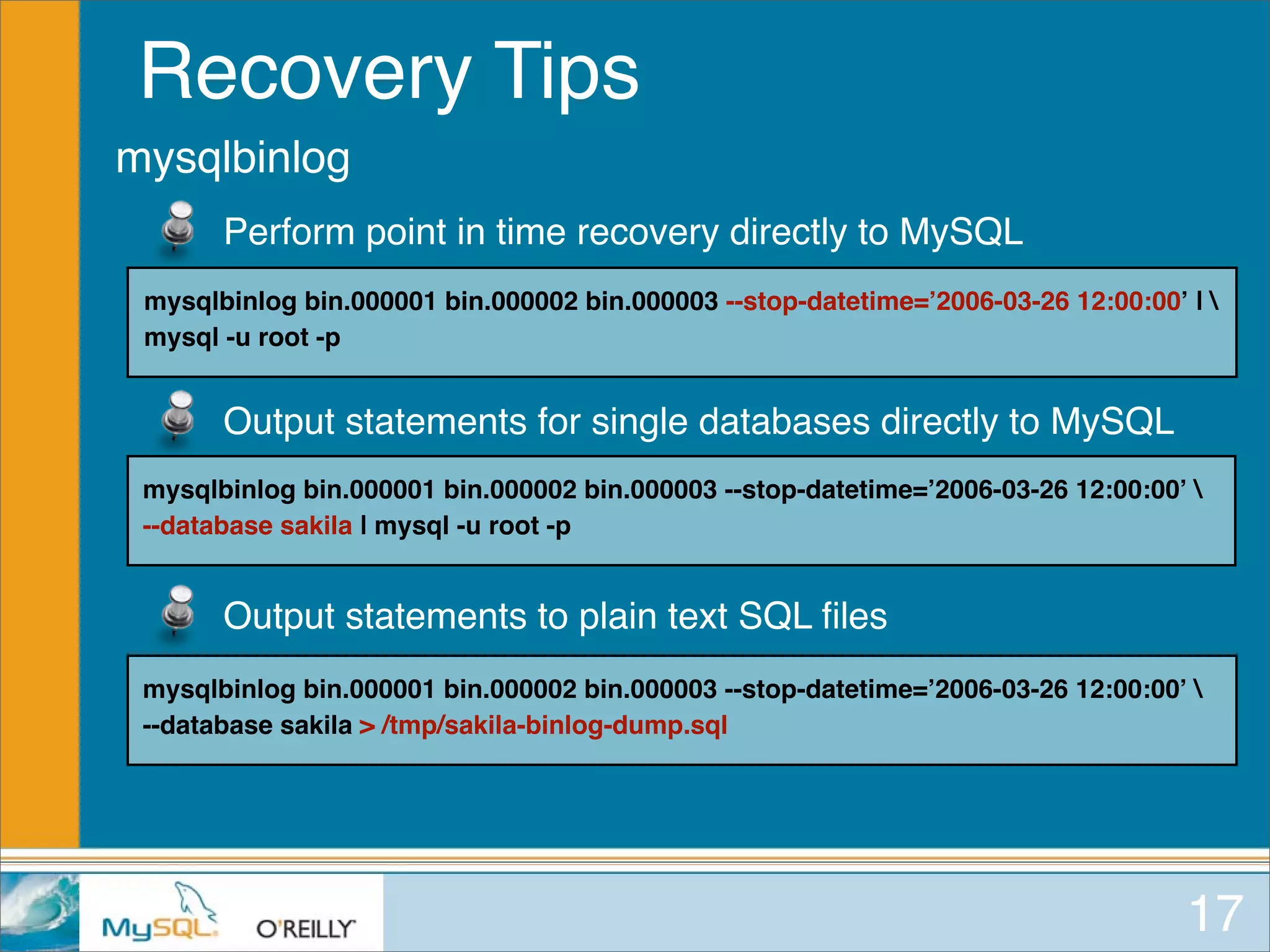 MySQL for Oracle DBAs