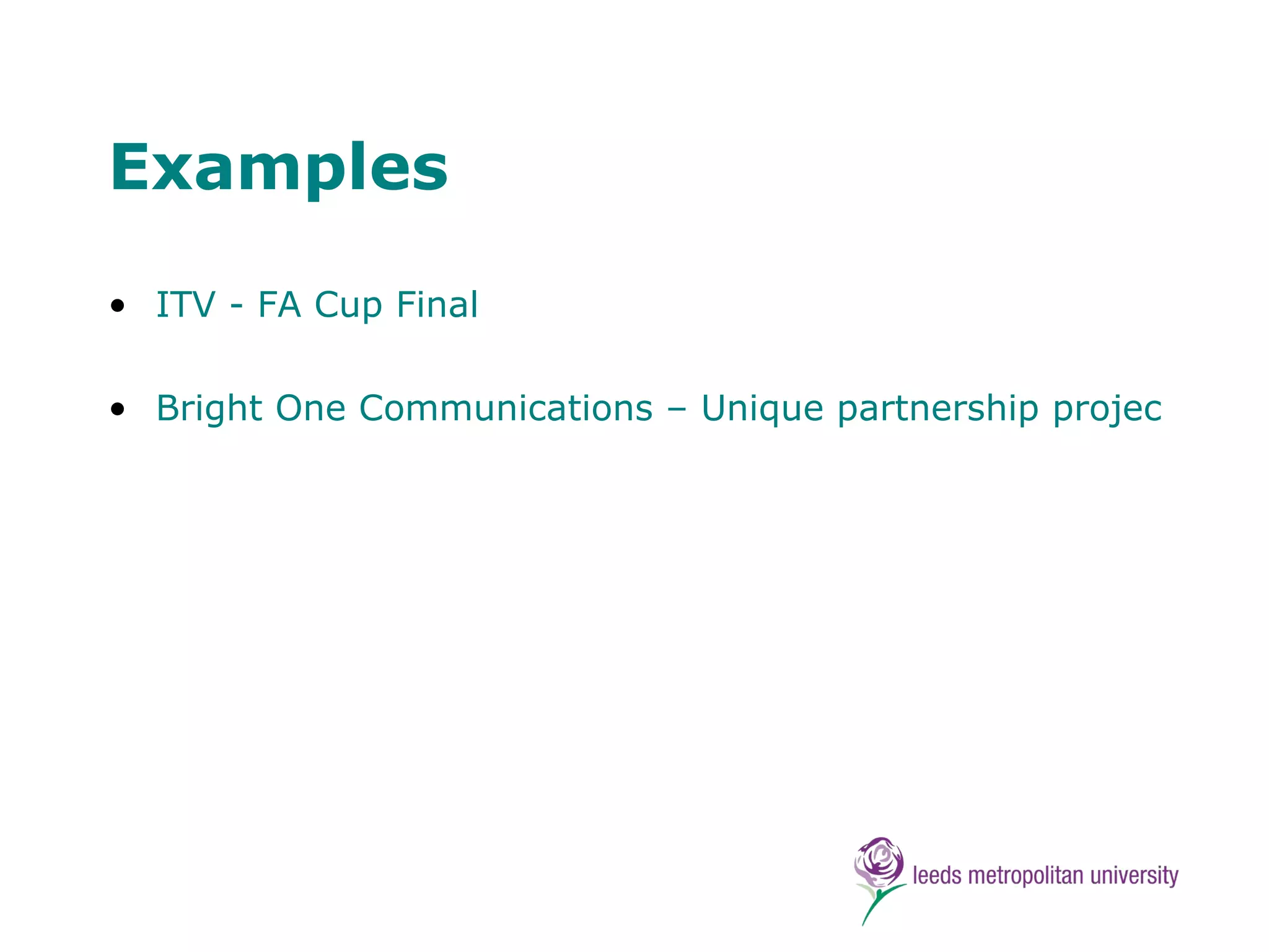 Examples ITV - FA Cup Final Bright One Communications – Unique partnership project seeks illustrative talent to collaborate on exciting youth project 