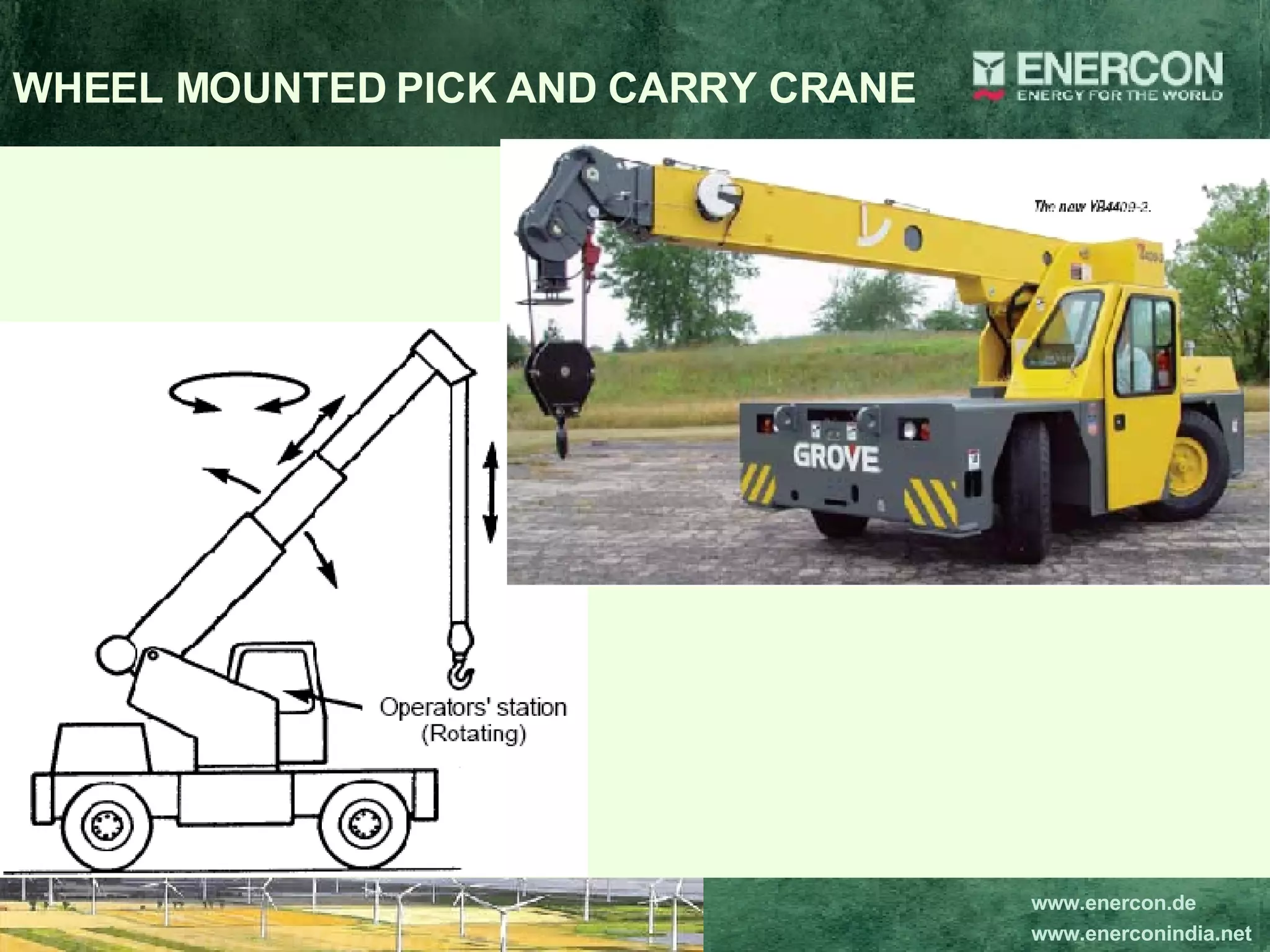 WHEEL MOUNTED PICK AND CARRY CRANE 